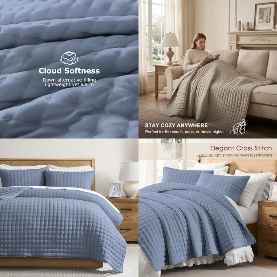 Oversized Quilt Set, Cal Rustic Bedspread, Lightweight Soft Farmhouse Coverlet, Spring Summer Thin Comforter, 3 Pieces, 2 Pillo
Oversized Quilt Set, Cal Rustic Bedspread, Lightweight Soft Farmhouse Coverlet, Spring Summer Thin Comforter, 3 Pieces, 2 Pillo