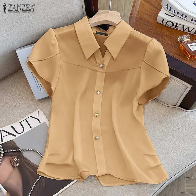 Женская шифоновая блузка ZANZEA, модная летняя блузка с коротким рукавом 2026, элегантная офисная блузка для женщин, повседневный однотонный топ в уличном стиле
Женская шифоновая блузка ZANZEA, модная летняя блузка с коротким рукавом 2026, элегантная офисная блузка для женщин, повседневный однотонный топ в уличном стиле