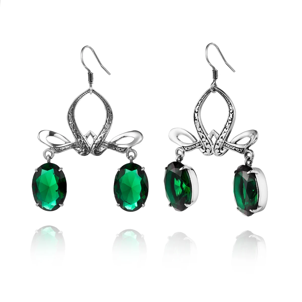 Vintage Green Emerald Drop Earrings 925 Sterling Silver Gothic Bow Earrings Women Antique Filigree Statement Jewelry Party Gifts
Vintage Green Emerald Drop Earrings 925 Sterling Silver Gothic Bow Earrings Women Antique Filigree Statement Jewelry Party Gifts