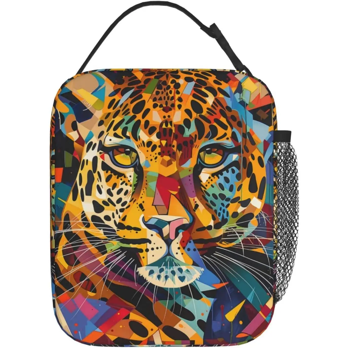 Colorful Leopard Face Pattern Insulated Lunch Box Gifts for Kids Adults Vibrant Cheetah Print Reusable Portable Lunchbox Cooler
Colorful Leopard Face Pattern Insulated Lunch Box Gifts for Kids Adults Vibrant Cheetah Print Reusable Portable Lunchbox Cooler