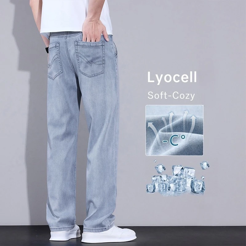 Spring Summer New Lyocell Jeans Straight Casual Trousers Soft Fabric Comfortable Fashion Pocket Male Clothing Denim Pants
Spring Summer New Lyocell Jeans Straight Casual Trousers Soft Fabric Comfortable Fashion Pocket Male Clothing Denim Pants
