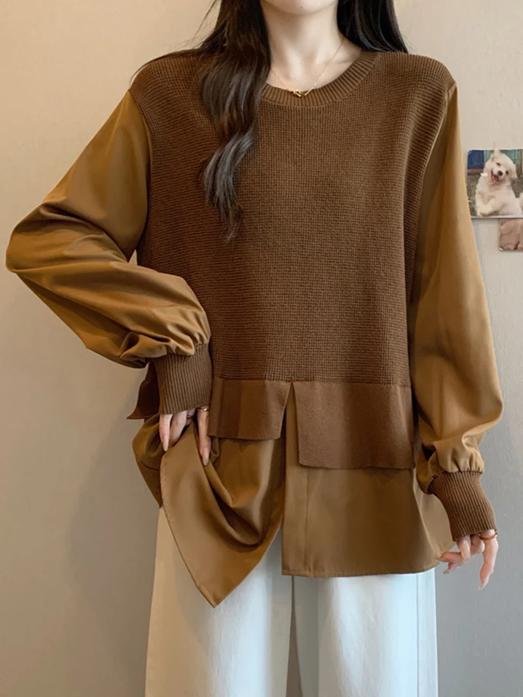 Повседневный женский топ свободного кроя с цветными вставками в стиле пэчворк, больших размеров, модный базовый слой для весны
Повседневный женский топ свободного кроя с цветными вставками в стиле пэчворк, больших размеров, модный базовый слой для весны