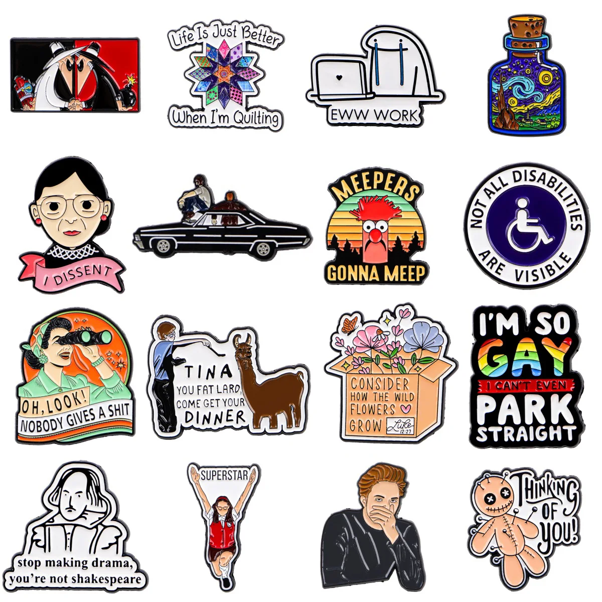 Эмалированная булавка «Сверхъестественное», значок с радужными цитатами на рюкзаке, булавки для лацканов, броши для ТВ-шоу для курток, аксессуары для косплея, подарочные игрушки
Эмалированная булавка «Сверхъестественное», значок с радужными цитатами на рюкзаке, булавки для лацканов, броши для ТВ-шоу для курток, аксессуары для косплея, подарочные игрушки