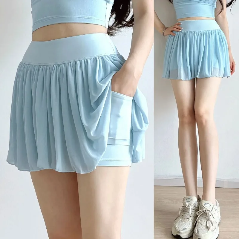 High-Waist Mesh Sports Short Skirt for Women Summer Anti-Exposure Tennis Fitness Yoga Cake Edge Fake Two-Piece Workout Skirt
High-Waist Mesh Sports Short Skirt for Women Summer Anti-Exposure Tennis Fitness Yoga Cake Edge Fake Two-Piece Workout Skirt