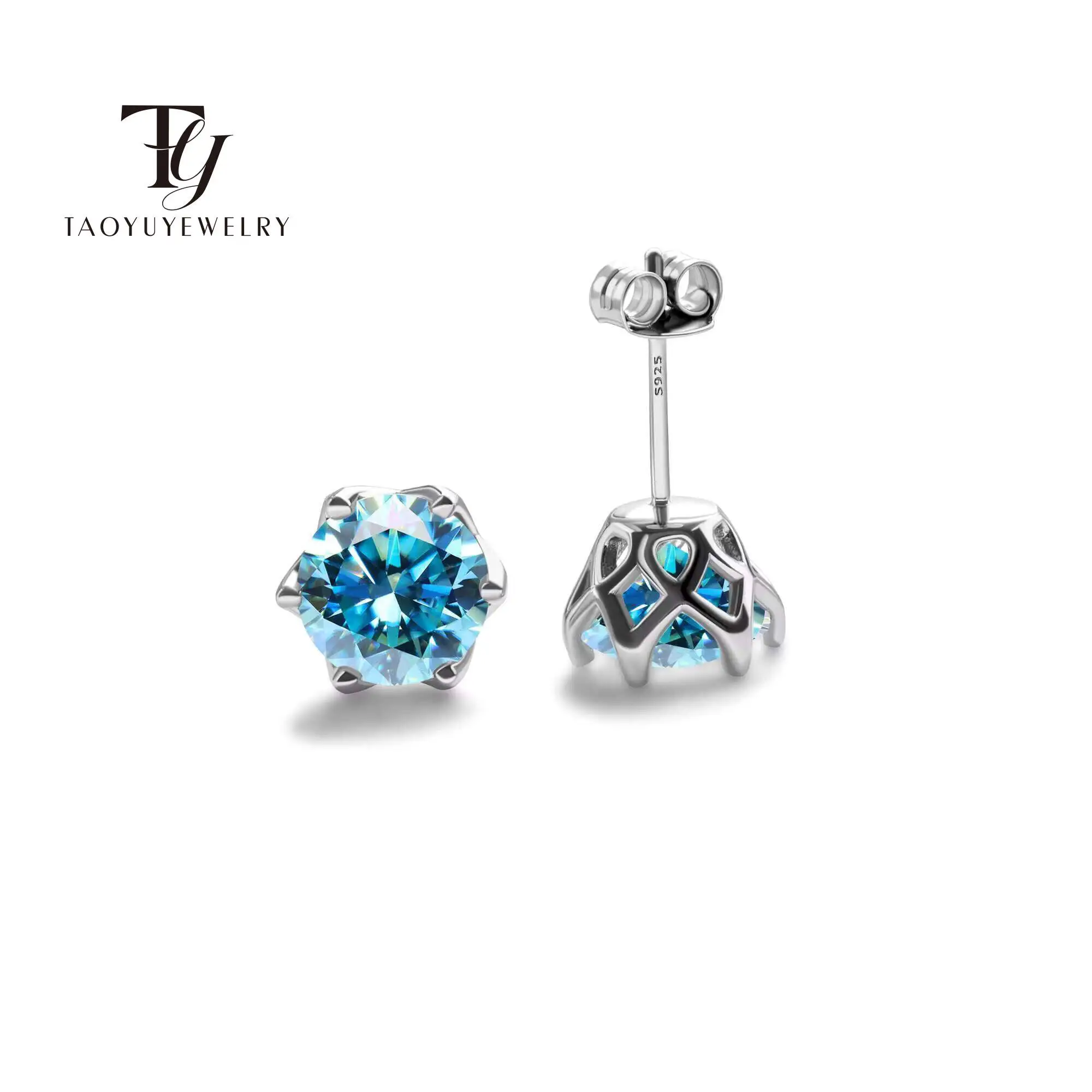 Real 925 Sterling Silver Classic Round Stud Earrings 0.5/1/2CT*2 D Color Moissanite Fashion Jewelry Womens Earrings For Party
Real 925 Sterling Silver Classic Round Stud Earrings 0.5/1/2CT*2 D Color Moissanite Fashion Jewelry Womens Earrings For Party