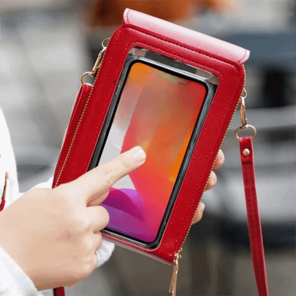 PU Leather Women Touch Screen Cell Phone Purse Adjustable Shoulder Strap Zipper Cell Phone Bag Transparent Window Multi-layered
PU Leather Women Touch Screen Cell Phone Purse Adjustable Shoulder Strap Zipper Cell Phone Bag Transparent Window Multi-layered