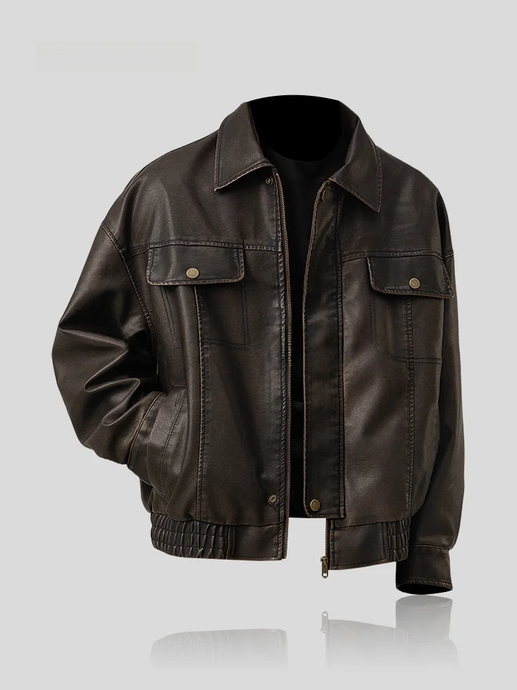 Trendy Loose Men's Leather Jacket American Retro Merald Spring Autumn Winter Fashionable Sun Protection Clothing by I.T
Trendy Loose Men's Leather Jacket American Retro Merald Spring Autumn Winter Fashionable Sun Protection Clothing by I.T
