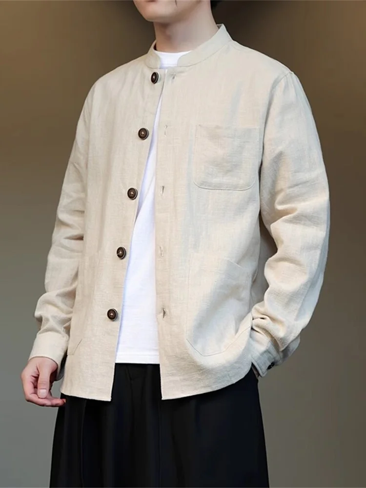 Мужская тонкая длинная рубашка-жакет в стиле ретро из хлопка и льна, свободного кроя, с пуговицами, от бренда Irt Jaet
Мужская тонкая длинная рубашка-жакет в стиле ретро из хлопка и льна, свободного кроя, с пуговицами, от бренда Irt Jaet