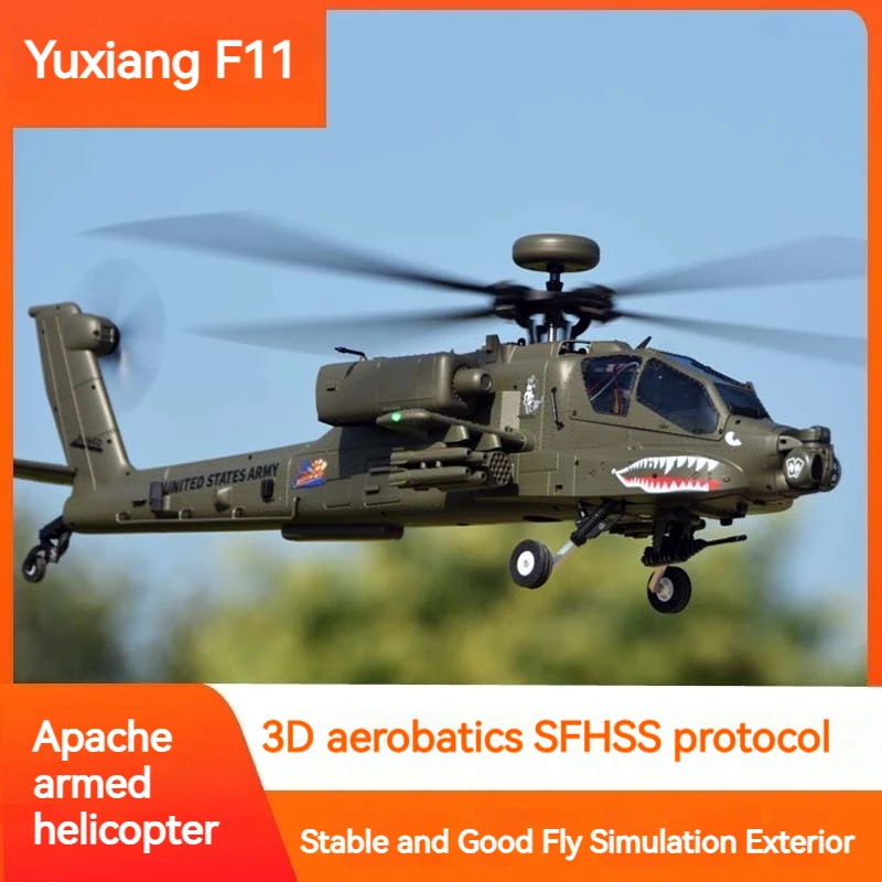 Yuxiang F11 Apache Armed Combat Helicopter 6-Channel 3d Stunt Remote Control Simulation Model Airplane Drone Model Toy Gift
Yuxiang F11 Apache Armed Combat Helicopter 6-Channel 3d Stunt Remote Control Simulation Model Airplane Drone Model Toy Gift