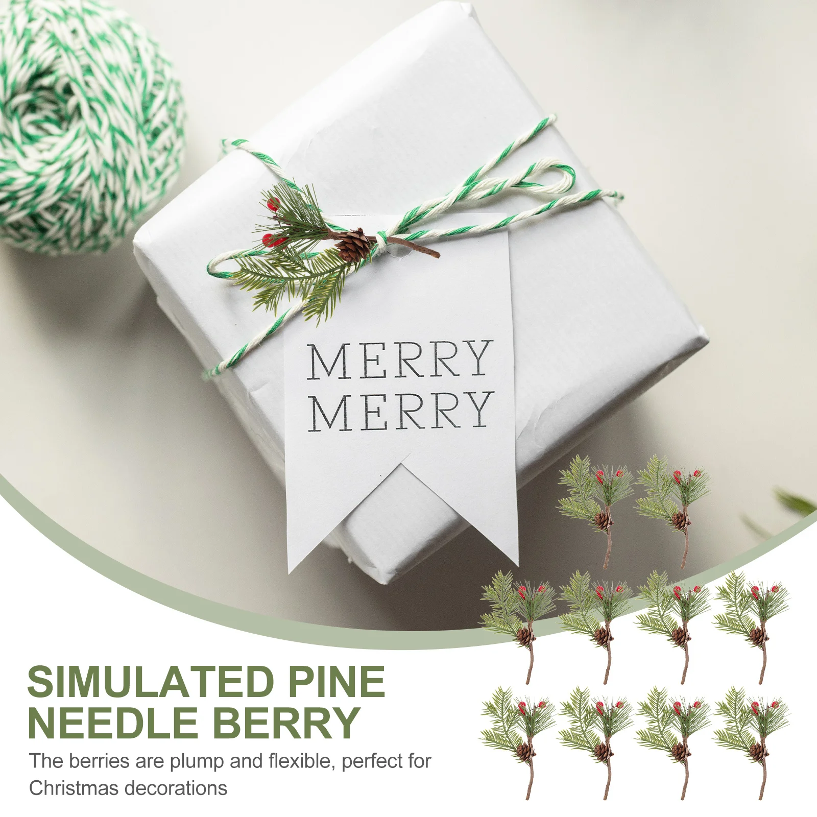 10Pcs Christmas Garland Accessory Pine Needle Berry Decor Artificial Evergreen Props for DIY Wreath Party Holiday Decor
10Pcs Christmas Garland Accessory Pine Needle Berry Decor Artificial Evergreen Props for DIY Wreath Party Holiday Decor