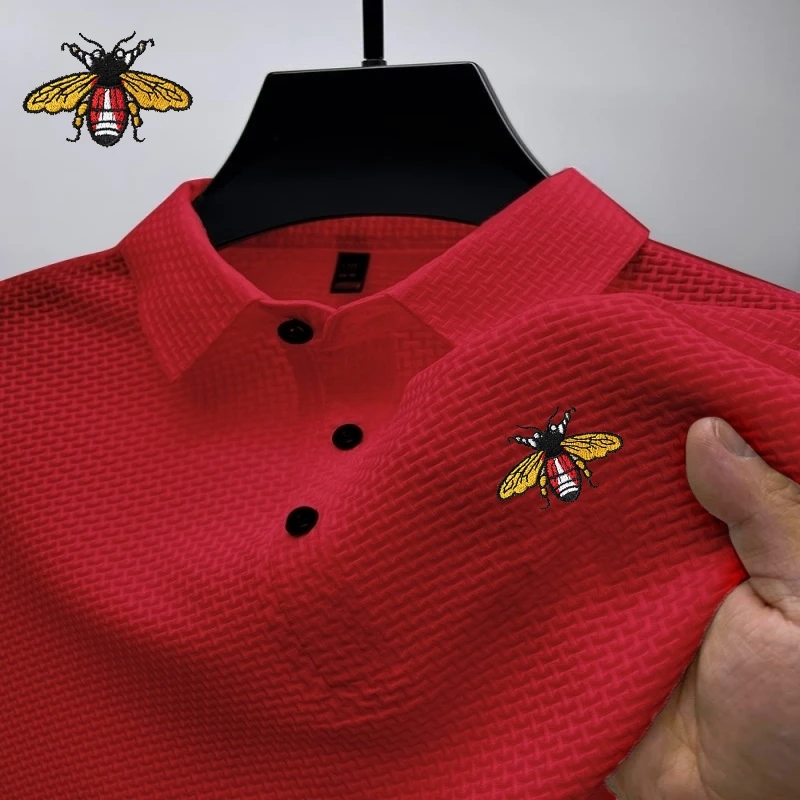 New Men's High Quality Embroidered Silk Polo Shirt Summer Luxury Fashion Casual Breathable Cool Short Sleeve T-shirt Top
New Men's High Quality Embroidered Silk Polo Shirt Summer Luxury Fashion Casual Breathable Cool Short Sleeve T-shirt Top