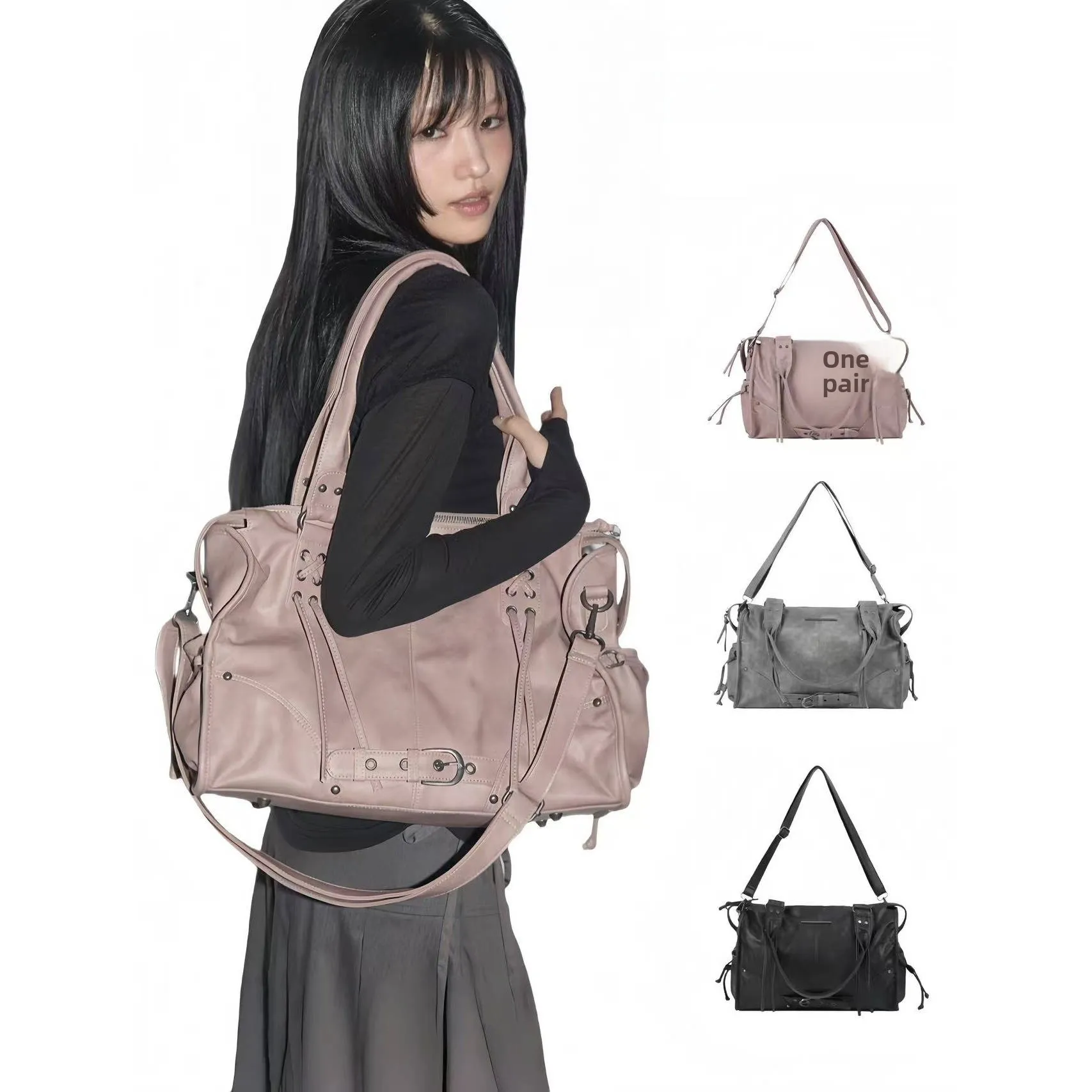 FANCY CLUB Large Capaci Retro Single oulder Tote Bag Rivet Strap Motorcycle Bag Women's Handbag Square ape Zipper Closure
FANCY CLUB Large Capaci Retro Single oulder Tote Bag Rivet Strap Motorcycle Bag Women's Handbag Square ape Zipper Closure
