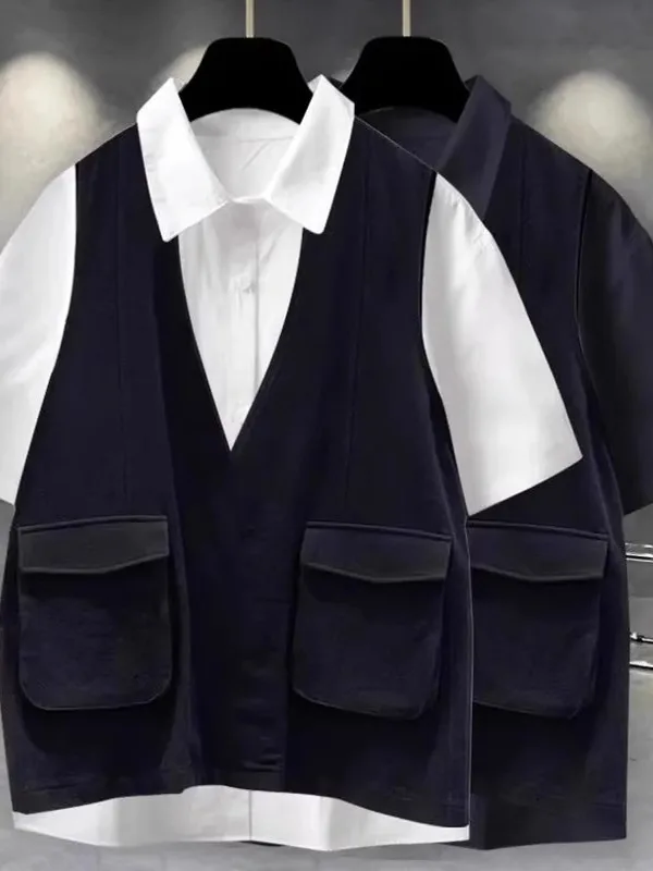 plus Size 300 Pou ort Sve irt Men's Summer Trendy Workwear ket Design Fake Two-Piece Splicing Design Breath...
plus Size 300 Pou ort Sve irt Men's Summer Trendy Workwear ket Design Fake Two-Piece Splicing Design Breath...