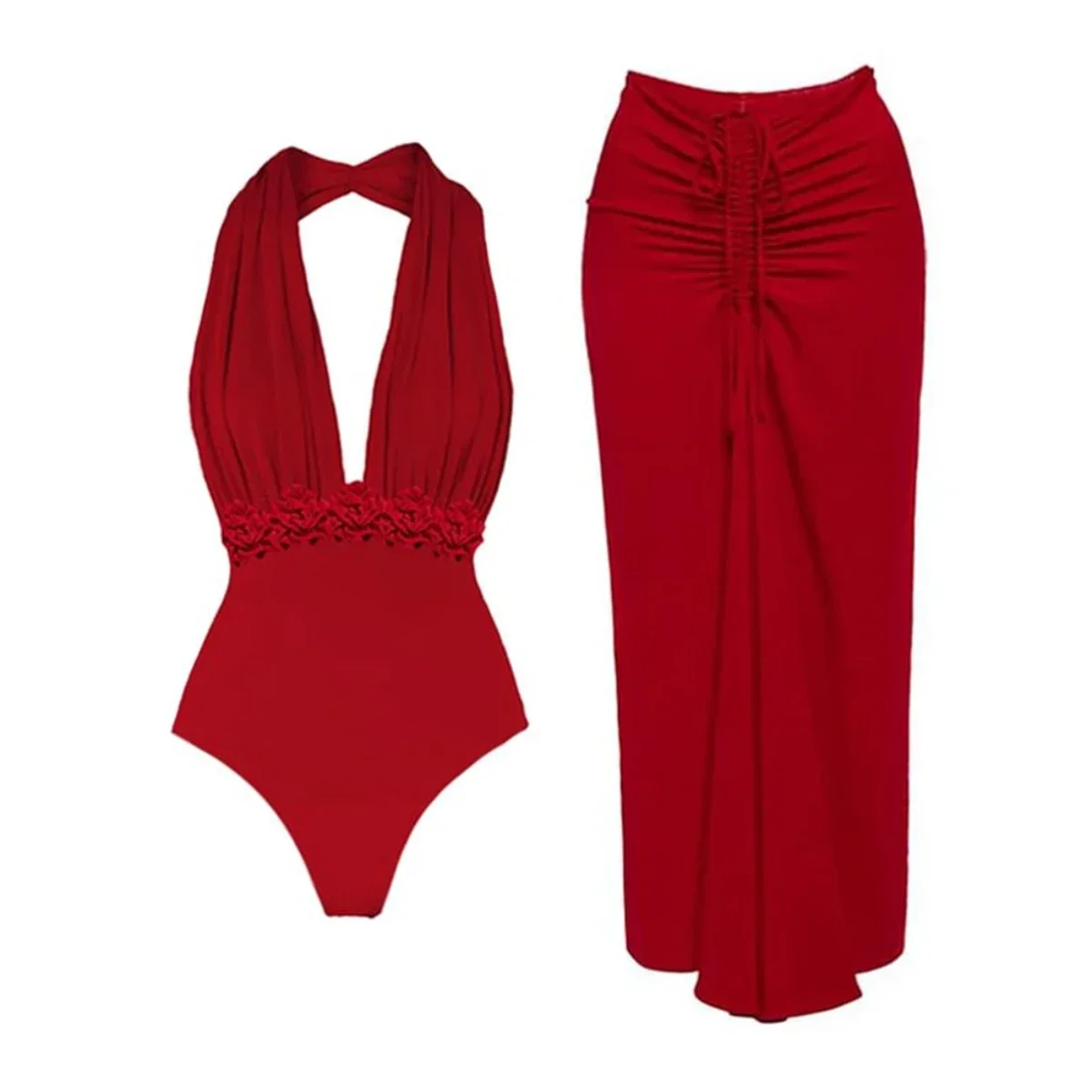 Red Flower One Piece Swimwear With Cover Up Trend Swimsuit 2025 Sexy Biquini Luxury Woman Swimsuit Beach Outing Bodysuit Bathsui
Red Flower One Piece Swimwear With Cover Up Trend Swimsuit 2025 Sexy Biquini Luxury Woman Swimsuit Beach Outing Bodysuit Bathsui