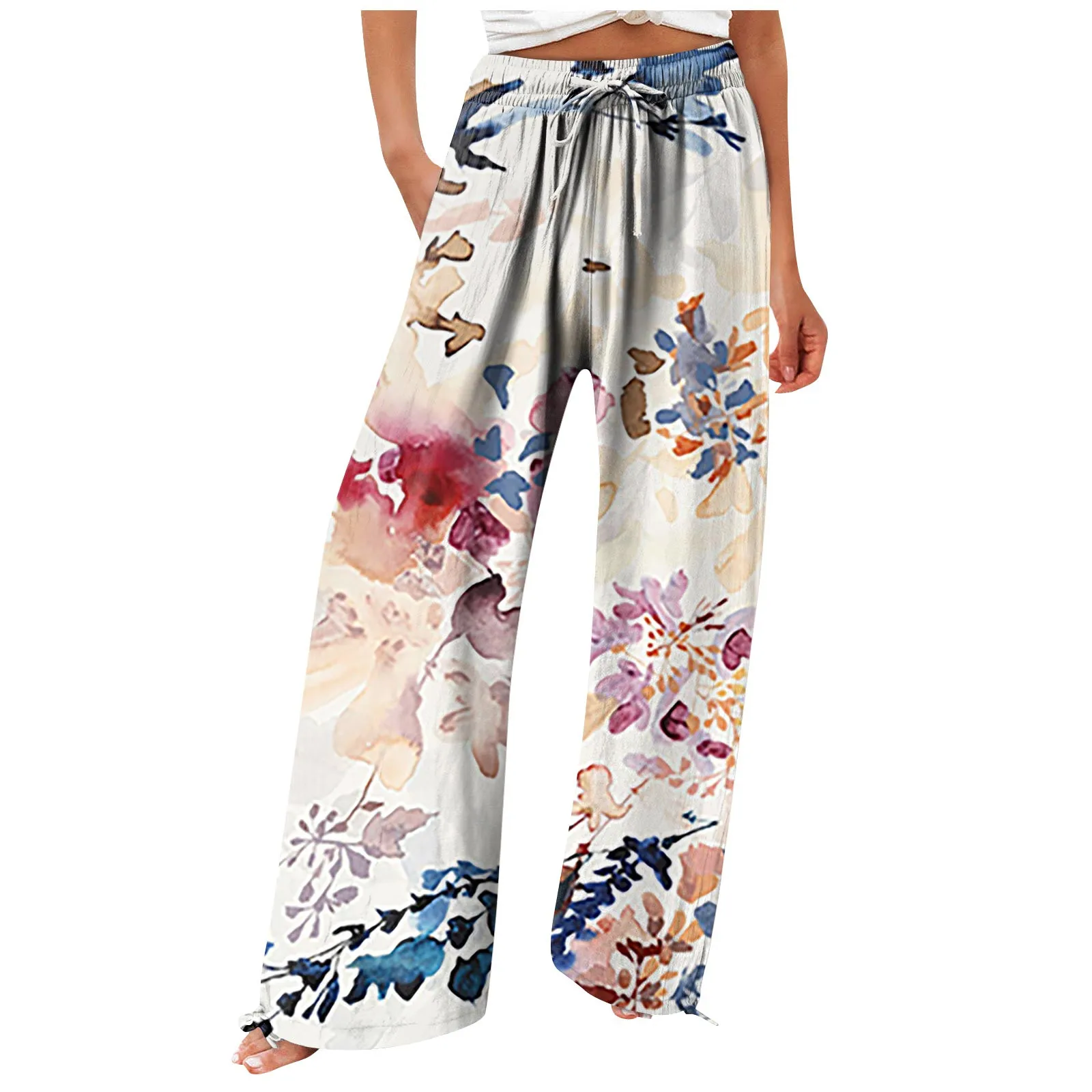 Loose Wide Leg Pants Girls Casual Flower Print Sweatpants New Korean Pants Women Summer Ankle-Length Pants Trousers Home Clothes
Loose Wide Leg Pants Girls Casual Flower Print Sweatpants New Korean Pants Women Summer Ankle-Length Pants Trousers Home Clothes