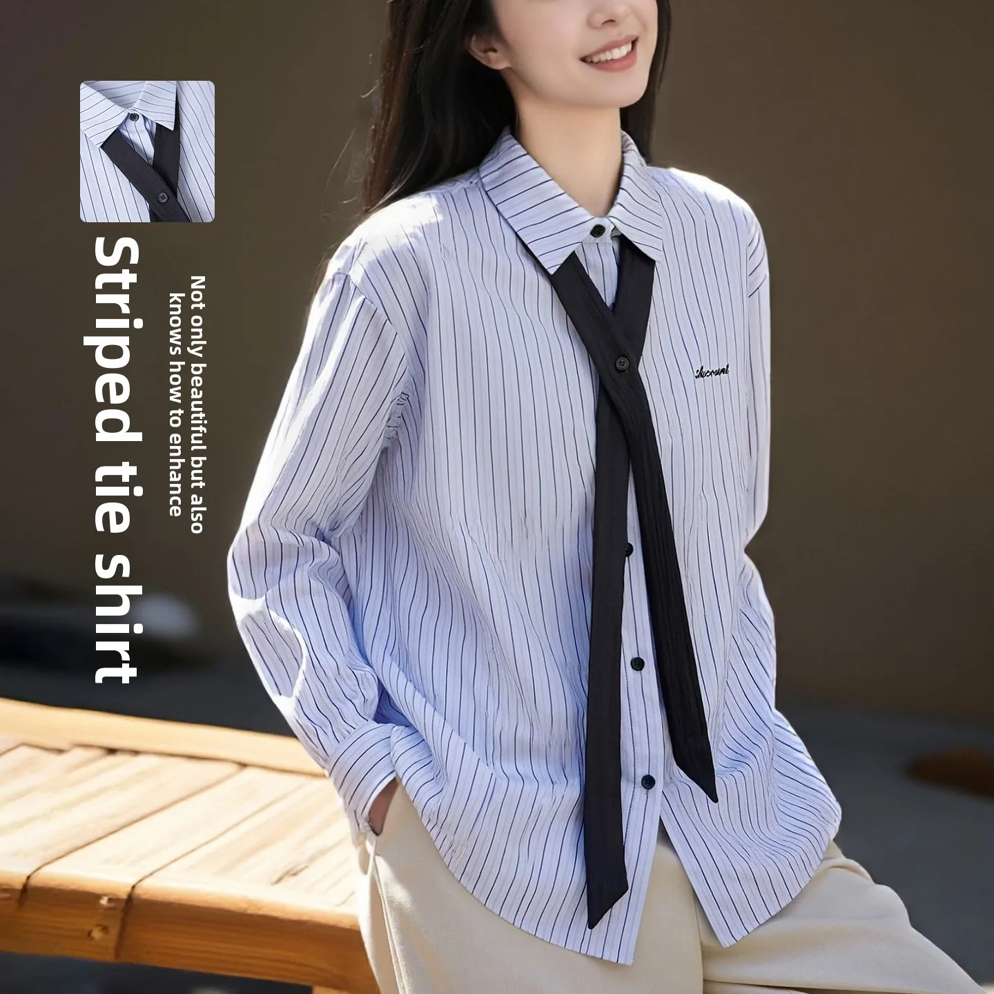 Синяя полосатая женская блузка с длинным рукавом, весенняя модная свободная блузка с завязками на шее, стильный дизайн, для повседневной носки
Синяя полосатая женская блузка с длинным рукавом, весенняя модная свободная блузка с завязками на шее, стильный дизайн, для повседневной носки