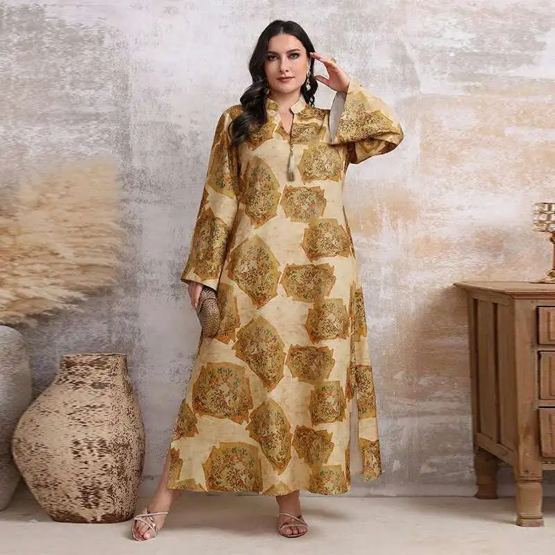 Kyp1164 Saudi Arabia Dubai Fashion Printed Robe Spring/summer Large Size Dress Robe Abaya Ramadan Dubai Luxury Islam Elegant
Kyp1164 Saudi Arabia Dubai Fashion Printed Robe Spring/summer Large Size Dress Robe Abaya Ramadan Dubai Luxury Islam Elegant