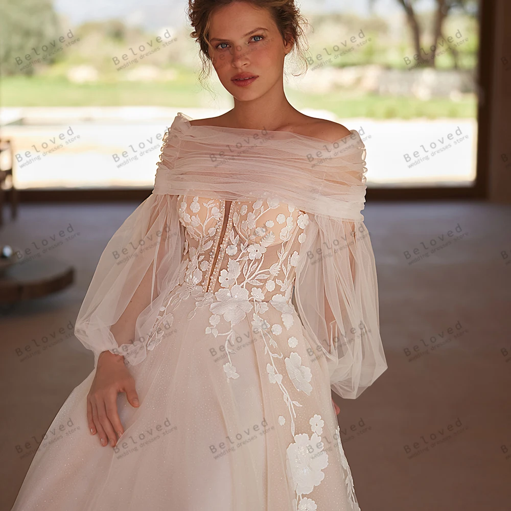 Vintage Wedding Dresses A Line Tulle Bridal Gowns Lace Appliques Glamorous Robes Off Shoulder Vestidos De Novia Customized 2025
Vintage Wedding Dresses A Line Tulle Bridal Gowns Lace Appliques Glamorous Robes Off Shoulder Vestidos De Novia Customized 2025
