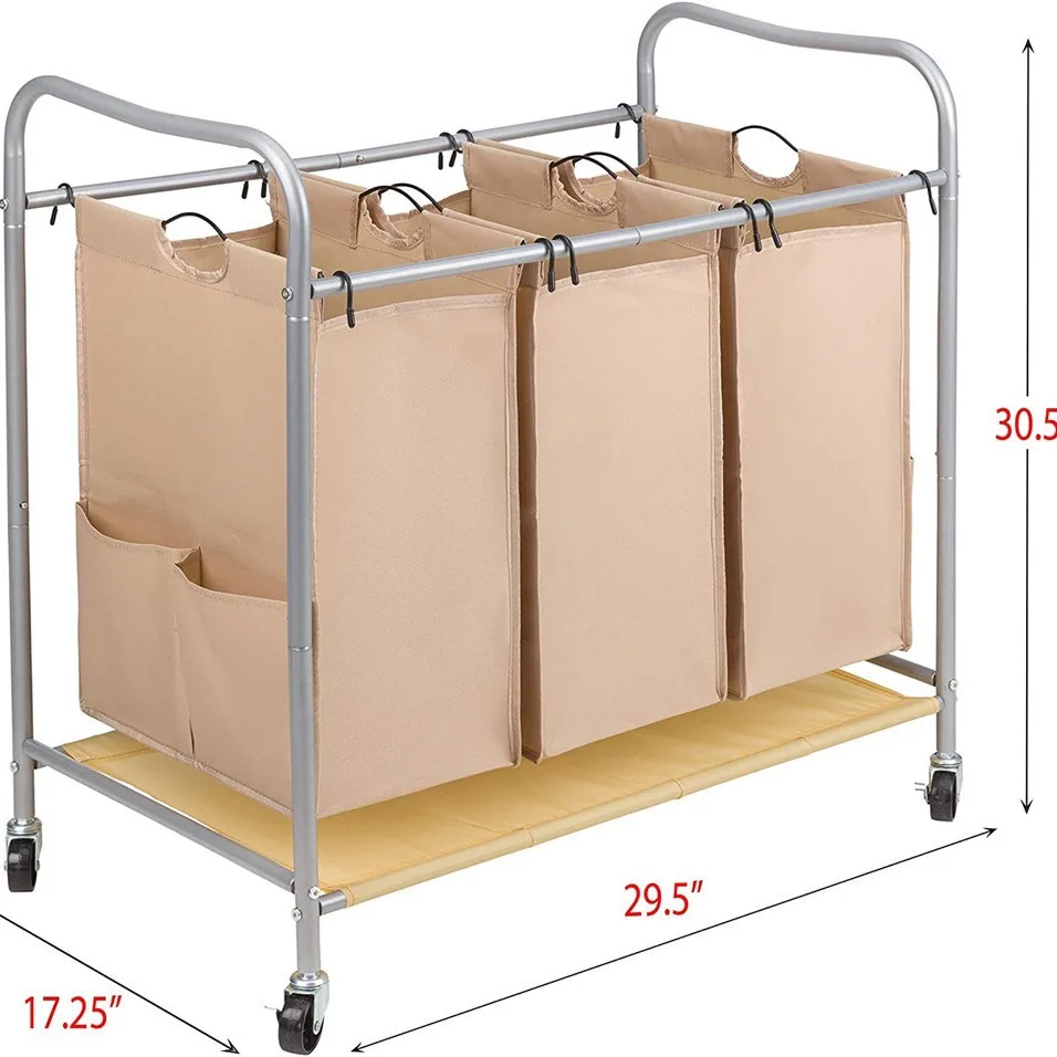 DSA Oxford cloth laundry basket large laundry cart storage sorting three grid laundry cart movable household
DSA Oxford cloth laundry basket large laundry cart storage sorting three grid laundry cart movable household