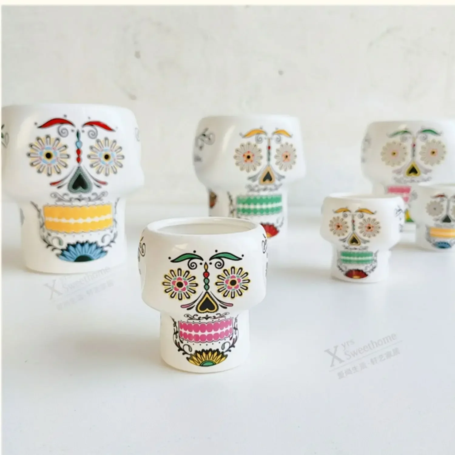 Ceramic skull bowl creative personality three-color skull cup punk style egg cup shot glass
Ceramic skull bowl creative personality three-color skull cup punk style egg cup shot glass