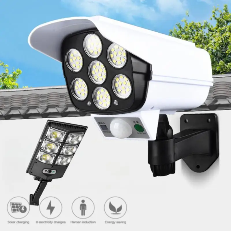 1PC 77LED solar simulation monitoring simulation camera probe outdoor courtyard floodlight 3-mode home garden waterproof light
1PC 77LED solar simulation monitoring simulation camera probe outdoor courtyard floodlight 3-mode home garden waterproof light