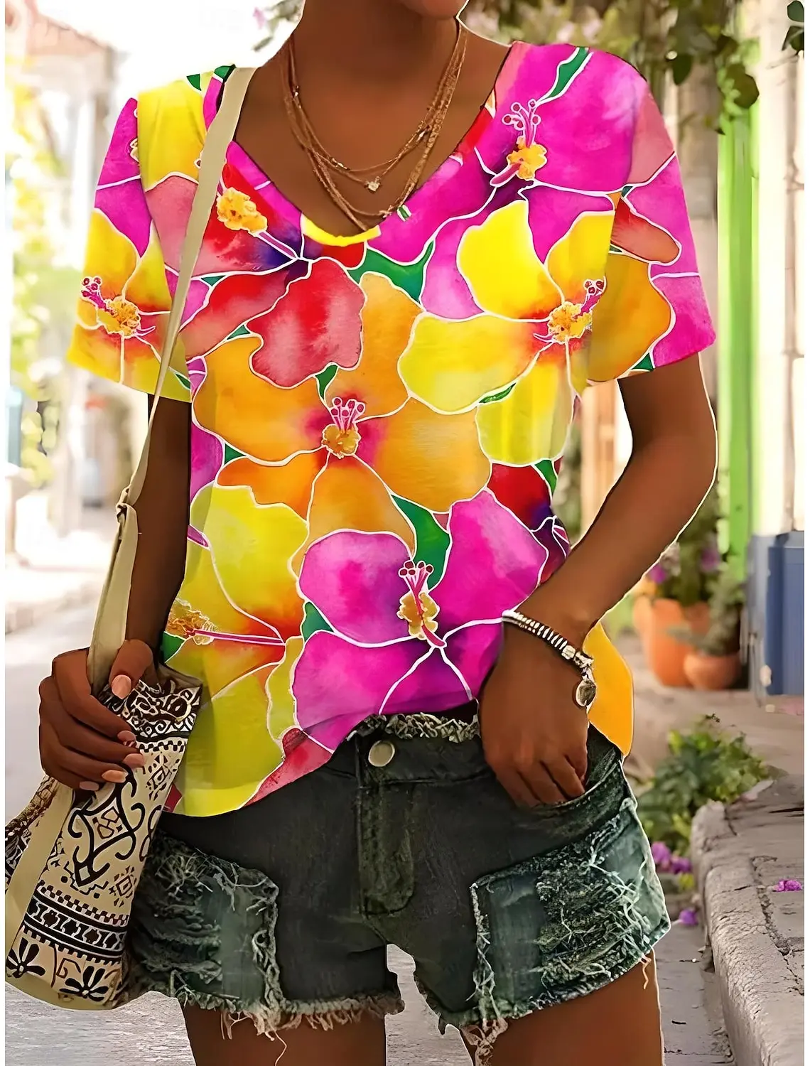 Summer Women's T Shirt Floral Graphic Plants Vintage Tropical Hawaiian Short Sleeve V Neck Regular Tops Daily Print Spring Tees
Summer Women's T Shirt Floral Graphic Plants Vintage Tropical Hawaiian Short Sleeve V Neck Regular Tops Daily Print Spring Tees