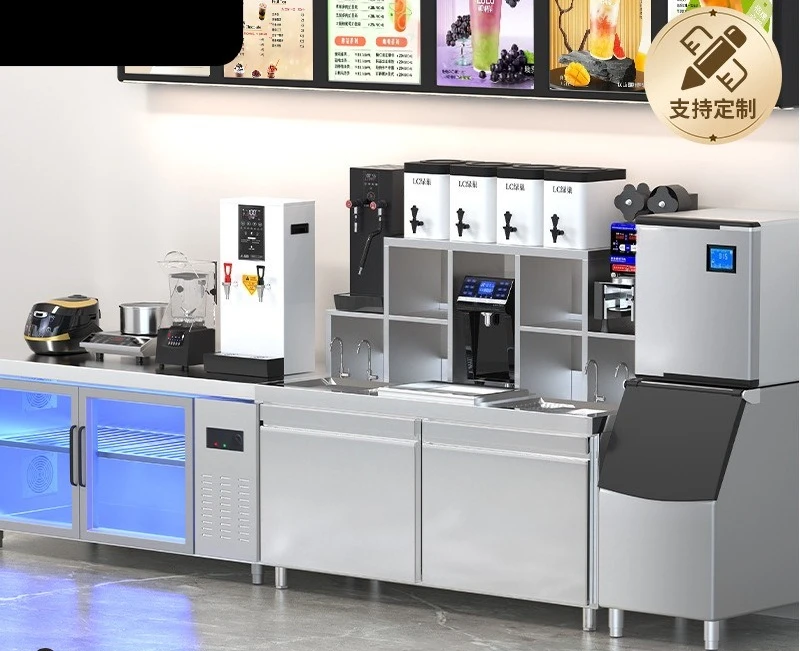 Commercial milk tea shop equipment, a full set of milk tea operation desks
Commercial milk tea shop equipment, a full set of milk tea operation desks