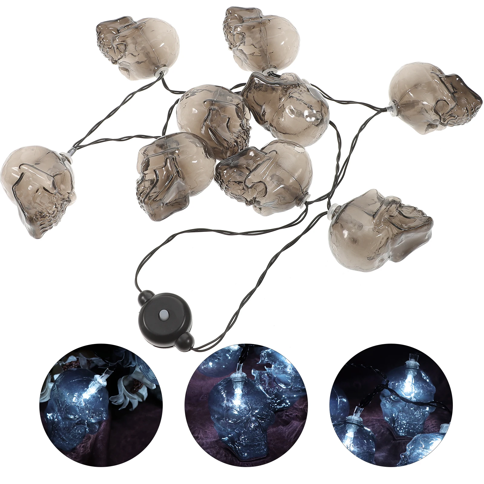Halloween Glowing Necklace Light String Horror Skull String Light Decorative Light up Necklace for Halloween Party Dancing Party
Halloween Glowing Necklace Light String Horror Skull String Light Decorative Light up Necklace for Halloween Party Dancing Party
