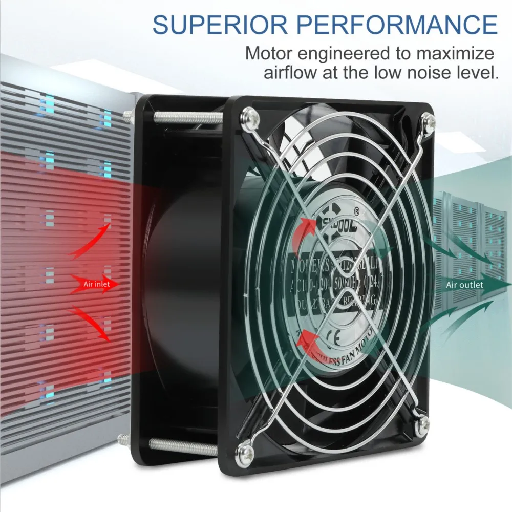 SXDOOL AC 110V 115V 120V 120mm 12cm Cooling Fan With Switch Power Cord,for Grow Tent GreenHouse DIY Ventilation Exhaust
SXDOOL AC 110V 115V 120V 120mm 12cm Cooling Fan With Switch Power Cord,for Grow Tent GreenHouse DIY Ventilation Exhaust