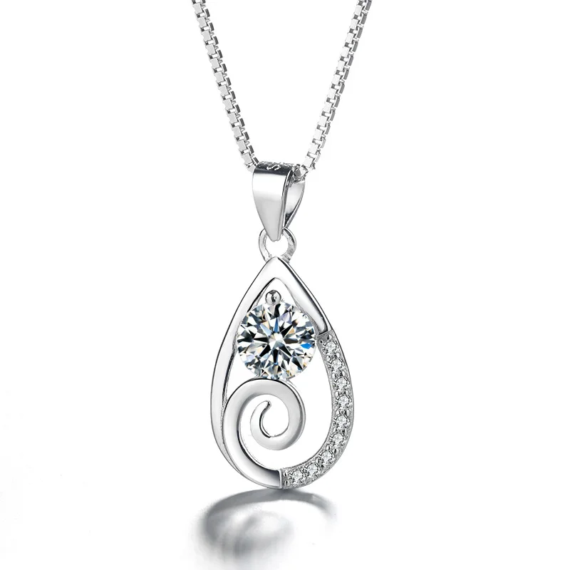 S925 Sterling Silver Women's Shiny Water Drop Pendant Angel Love Necklace
S925 Sterling Silver Women's Shiny Water Drop Pendant Angel Love Necklace
