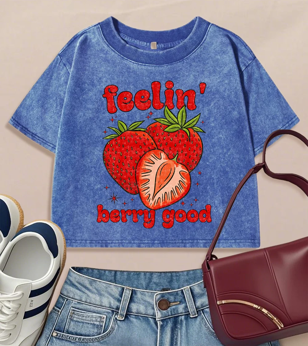 Feeling Strawbreey Good Printed Washed T-Shirt Women Slim Vintage T Shirts Cotton Summer Sportswear All-Match Casual Clothing
Feeling Strawbreey Good Printed Washed T-Shirt Women Slim Vintage T Shirts Cotton Summer Sportswear All-Match Casual Clothing