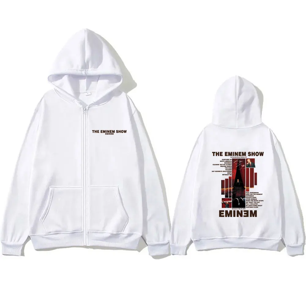 Rapper Eminem The Eminem Show Graphic Zipper Hoodie Men Women Fashion Hip Hop Oversized Zip Up Jacket Man Vintage Casual Hoodies
Rapper Eminem The Eminem Show Graphic Zipper Hoodie Men Women Fashion Hip Hop Oversized Zip Up Jacket Man Vintage Casual Hoodies
