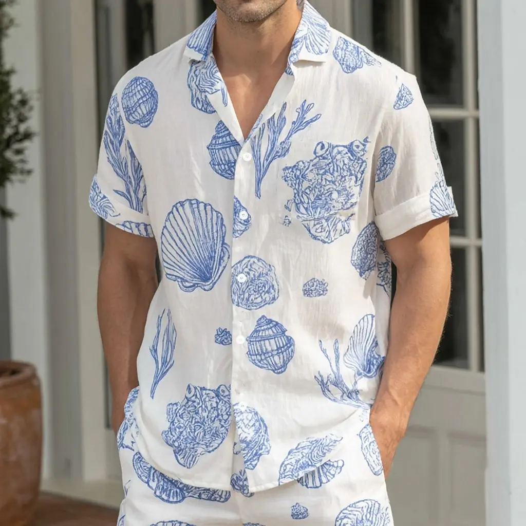 Men's Shell Coral Sea Creatures 3D Print Short Sleeve Hawaiian Shirt Button Up Turndown Collar for Beach Vacation Spring Summer
Men's Shell Coral Sea Creatures 3D Print Short Sleeve Hawaiian Shirt Button Up Turndown Collar for Beach Vacation Spring Summer