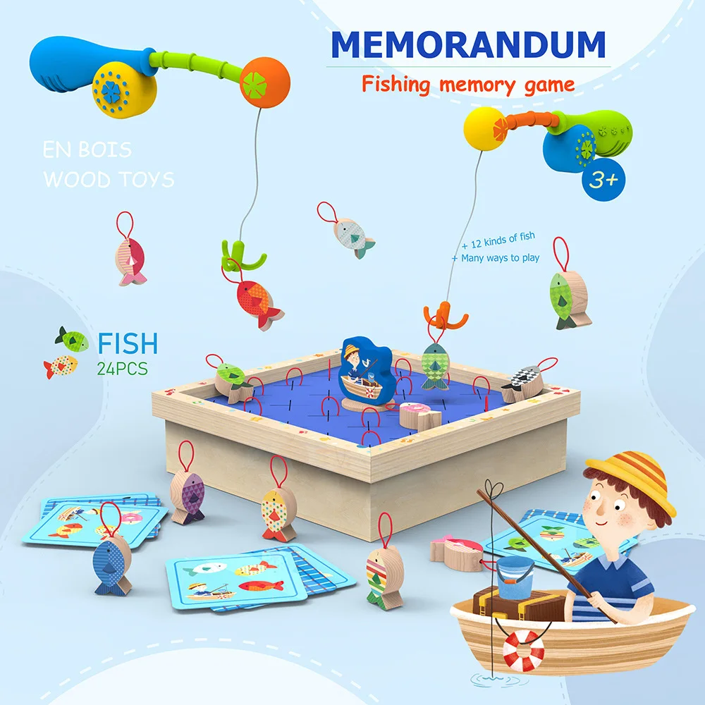 Wooden fishing memory game children's educational hand-eye coordination parent-child interactive toys great gifts for children
Wooden fishing memory game children's educational hand-eye coordination parent-child interactive toys great gifts for children
