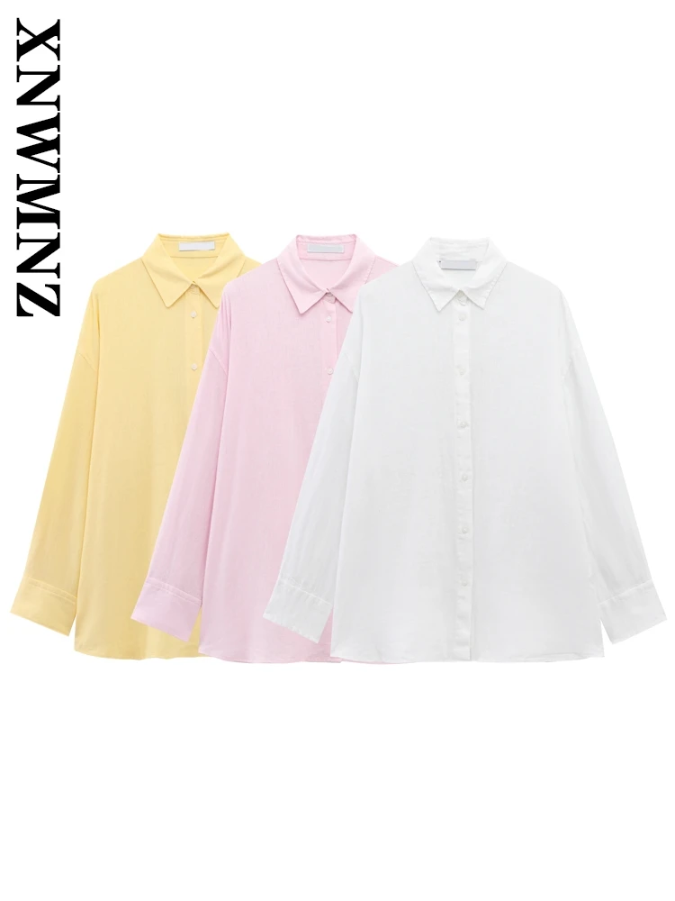 XNWMNZ 2025 Summer Female Minimalist Long Sleeve Blouses Top Vintage Spring Woman's Turn-down Collar Shirt Ruffles Regular Fit
XNWMNZ 2025 Summer Female Minimalist Long Sleeve Blouses Top Vintage Spring Woman's Turn-down Collar Shirt Ruffles Regular Fit