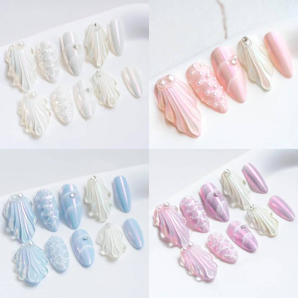 2025 Trendy Handmade Summer Nails Almond Press On Nails 10Pcs 3D Shell Design False Nails with Adhesive Glue & Nail File Set
2025 Trendy Handmade Summer Nails Almond Press On Nails 10Pcs 3D Shell Design False Nails with Adhesive Glue & Nail File Set