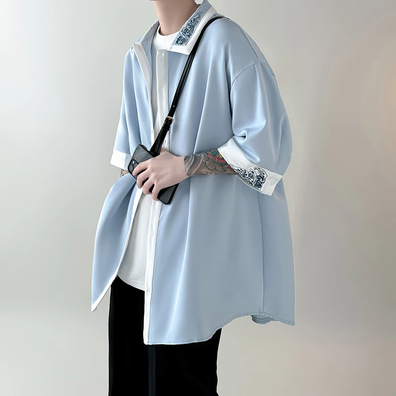 Мужская летняя верхняя одежда Air Force Blue Ice Silk, свободного кроя, с цветовым блоком, молодежный тренд
Мужская летняя верхняя одежда Air Force Blue Ice Silk, свободного кроя, с цветовым блоком, молодежный тренд