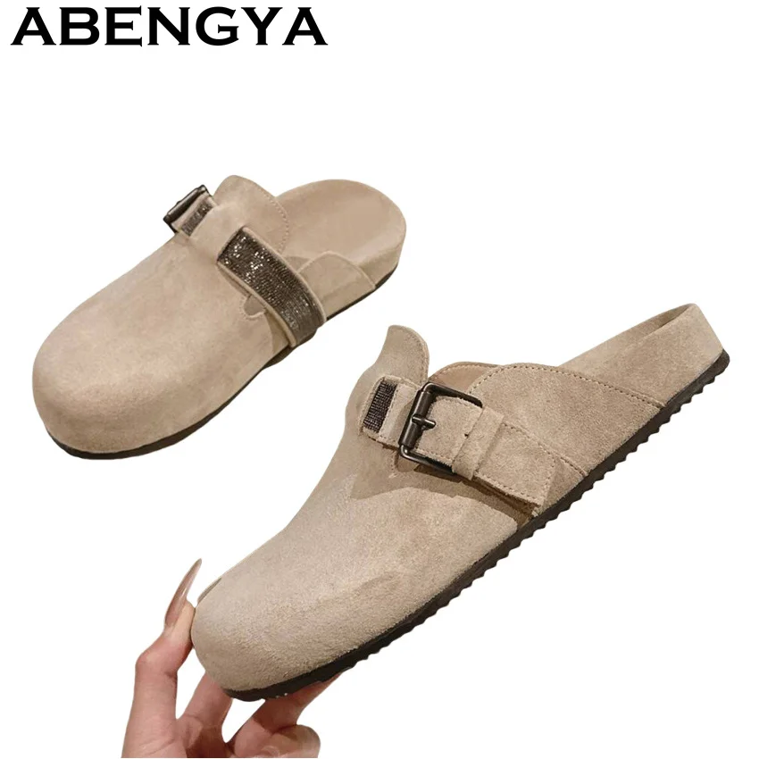Suede Leather Round Toe Obesity loafers Slippers Women Comfort Flat Slippers Casual Fashion Muler Shoes Woman Zapatillas mujer
Suede Leather Round Toe Obesity loafers Slippers Women Comfort Flat Slippers Casual Fashion Muler Shoes Woman Zapatillas mujer