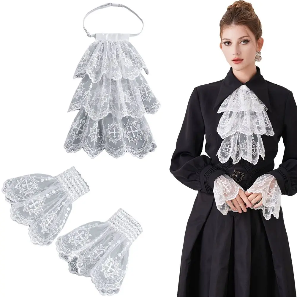 Victorian Style Lace Jabot Collar Detachable White Ruffled Fake Collar Cosplay Accessory Decorative Neck Collar
Victorian Style Lace Jabot Collar Detachable White Ruffled Fake Collar Cosplay Accessory Decorative Neck Collar