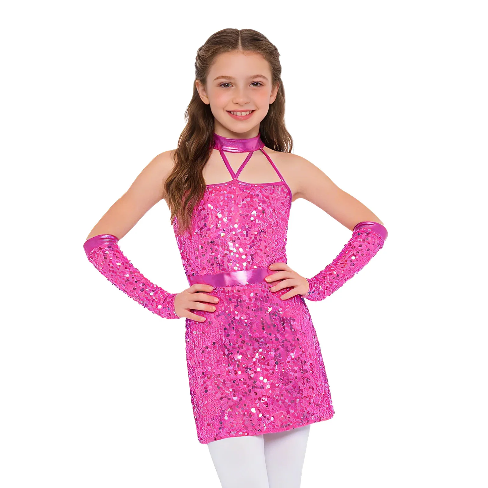 Kids Girls Sleeveless Metallic Zipper Vest Outerwear Rhythmic Hip Hop Jazz Dance Set for Musical Party Stage Performance Costume
Kids Girls Sleeveless Metallic Zipper Vest Outerwear Rhythmic Hip Hop Jazz Dance Set for Musical Party Stage Performance Costume