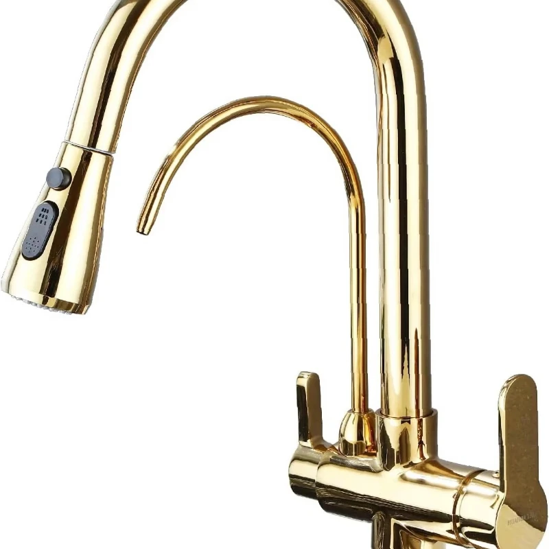 Modern Kitchen Sink Faucet Single Handle 3 in 1 Water Filter Purifier Flexible Reverse Osmosis Gold
Modern Kitchen Sink Faucet Single Handle 3 in 1 Water Filter Purifier Flexible Reverse Osmosis Gold