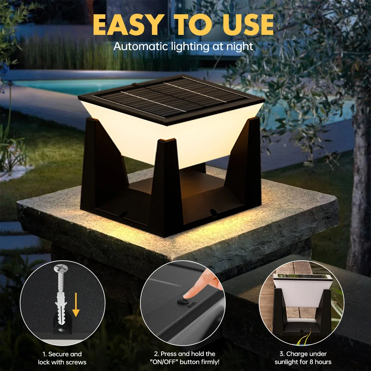 Outdoor Solar Post LED Lights Modern Waterproof Solar Pillar Lights For FenceDeck Garden Landscape Lighting Flat Surfaces
Outdoor Solar Post LED Lights Modern Waterproof Solar Pillar Lights For FenceDeck Garden Landscape Lighting Flat Surfaces