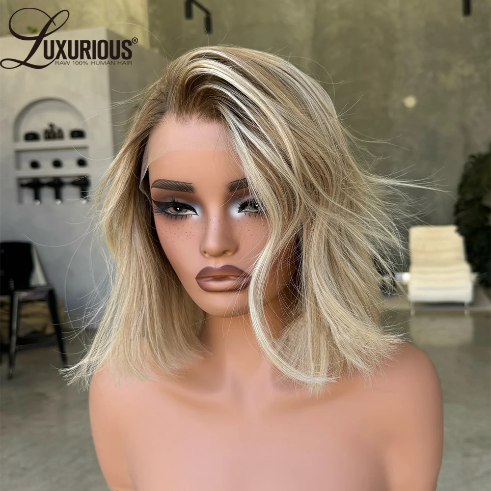 Ash Blonde Ombre Human Hair Wigs For Women Natural Wave HD Transparent Lace Frontal Wig Brazilian Hair Short Bob Wig Pre Plucked
Ash Blonde Ombre Human Hair Wigs For Women Natural Wave HD Transparent Lace Frontal Wig Brazilian Hair Short Bob Wig Pre Plucked