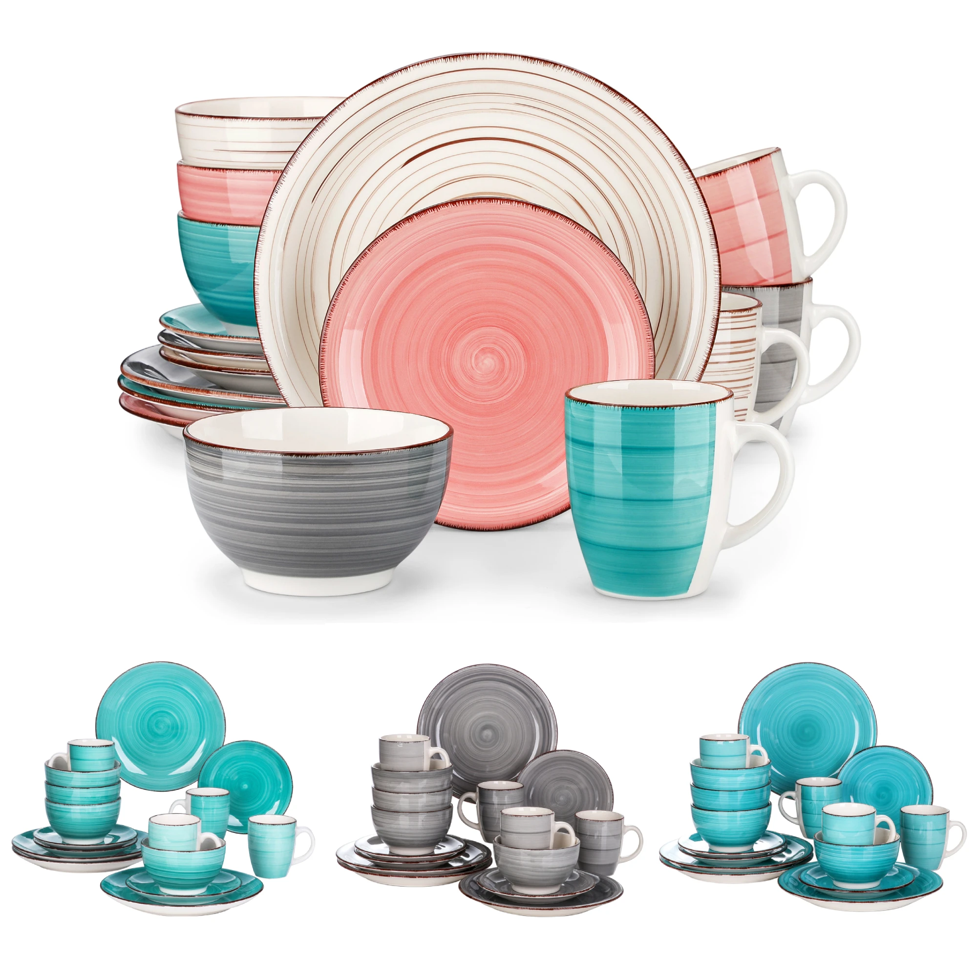 vancasso 16/32 PCS Porcelain Dinner Set Mix-Color Vintage Ceramic Tableware Set with 4pcs Dinner Plate/Dessert Plate/Bowl/Mug
vancasso 16/32 PCS Porcelain Dinner Set Mix-Color Vintage Ceramic Tableware Set with 4pcs Dinner Plate/Dessert Plate/Bowl/Mug