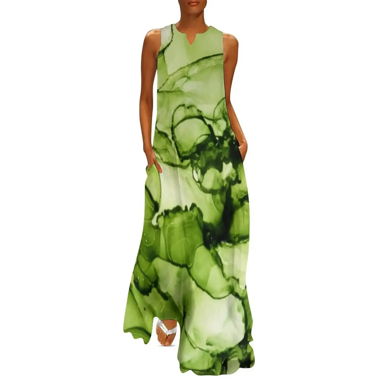 Layers of ink - Green Long Dress Dress vintage evening dress woman women's summer dresses 2025
Layers of ink - Green Long Dress Dress vintage evening dress woman women's summer dresses 2025