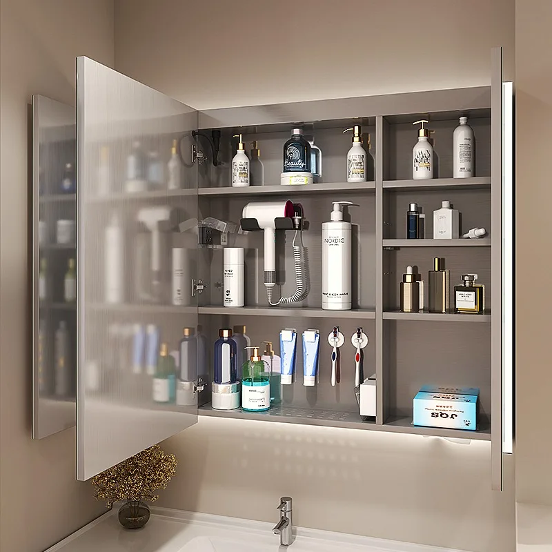 Stainless steel mirror cabinet ntelligent mirror cabinet separate drain rack 304 wall-mounted bathroom receiving mirror cabinet
Stainless steel mirror cabinet ntelligent mirror cabinet separate drain rack 304 wall-mounted bathroom receiving mirror cabinet