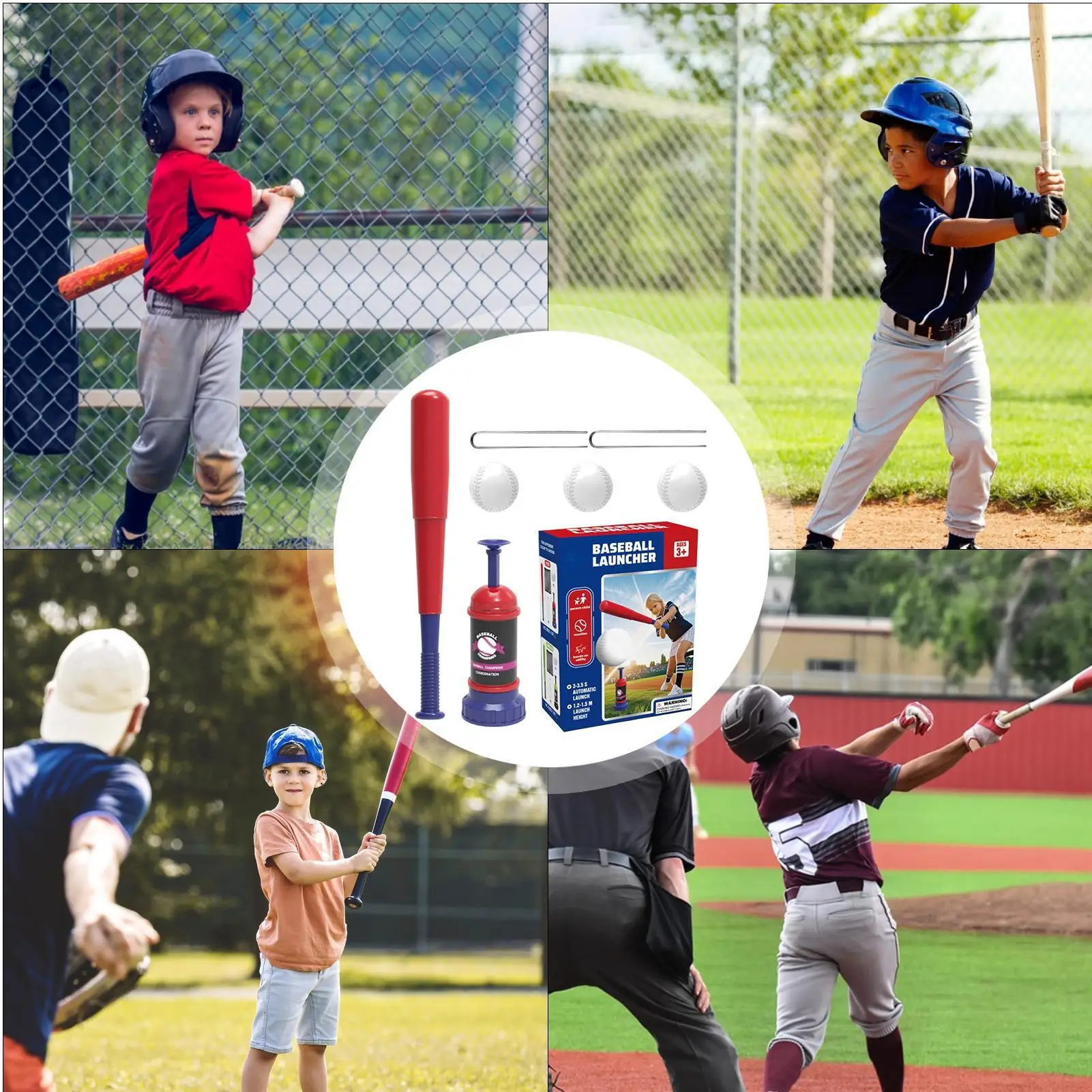 Sport Baseball Toy T-Ball Pitching Machine with 3 Plastic Balls 1 Bat and Ball Launcher Kids Outdoor Play Exercise Batting Skill
Sport Baseball Toy T-Ball Pitching Machine with 3 Plastic Balls 1 Bat and Ball Launcher Kids Outdoor Play Exercise Batting Skill
