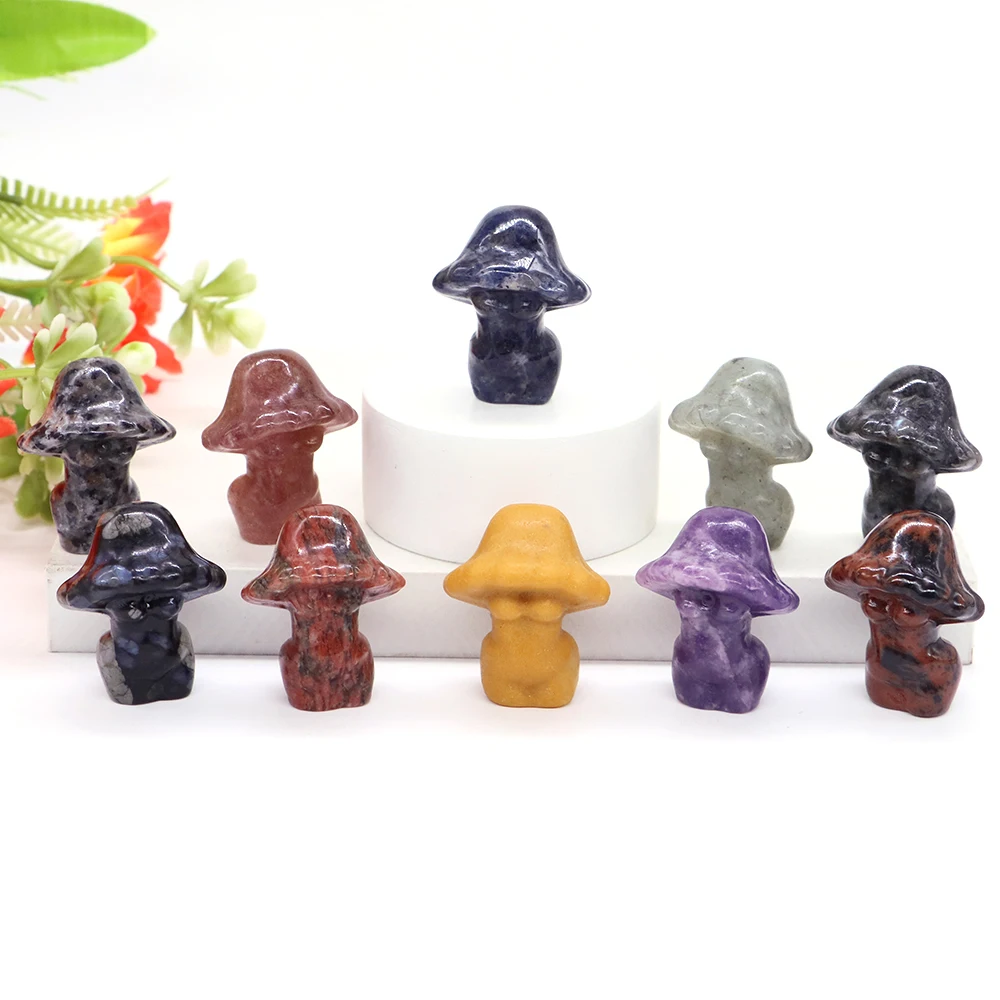 1.2" Mushroom Lady Statue Natural Healing Crystals Stone Carved Collectible Home Decoration Cartoon Gemstone Craft Art Gift
1.2" Mushroom Lady Statue Natural Healing Crystals Stone Carved Collectible Home Decoration Cartoon Gemstone Craft Art Gift