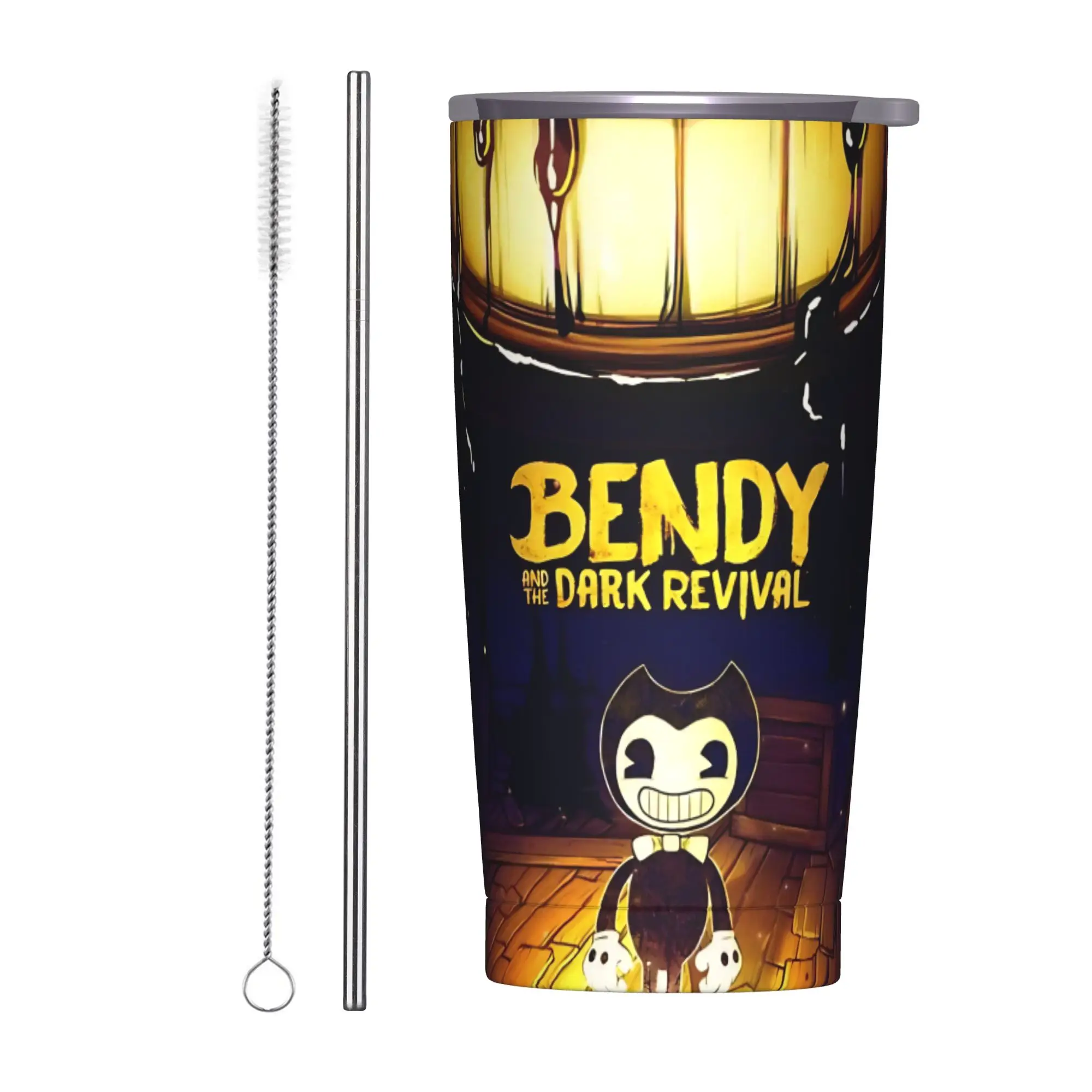 Bendy and the Dark Revival Insulated Tumbler with Straws Game Cartoon Vacuum Thermal Mug Double Wall Bottle Cups, 20oz
Bendy and the Dark Revival Insulated Tumbler with Straws Game Cartoon Vacuum Thermal Mug Double Wall Bottle Cups, 20oz