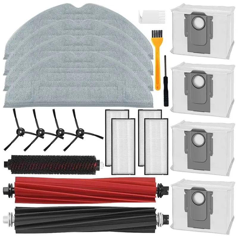 ABUD - Запасные аксессуары для Roborock S8 Pro Ultra S7/T7S: двойная роликовая щетка, щетка для чистки, мешки для пыли, фильтры, салфетки, боковая щетка
ABUD - Запасные аксессуары для Roborock S8 Pro Ultra S7/T7S: двойная роликовая щетка, щетка для чистки, мешки для пыли, фильтры, салфетки, боковая щетка